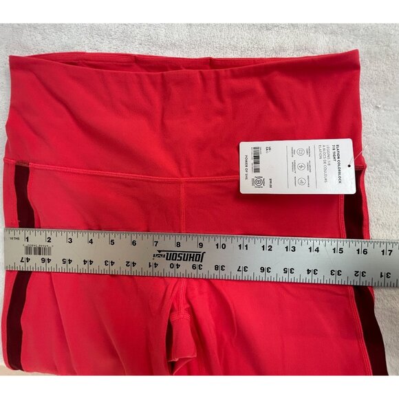 Athleta Elation High Rise Colorblock 7/8 Tight Leggings Red Large Yoga New $99 - Picture 7 of 10